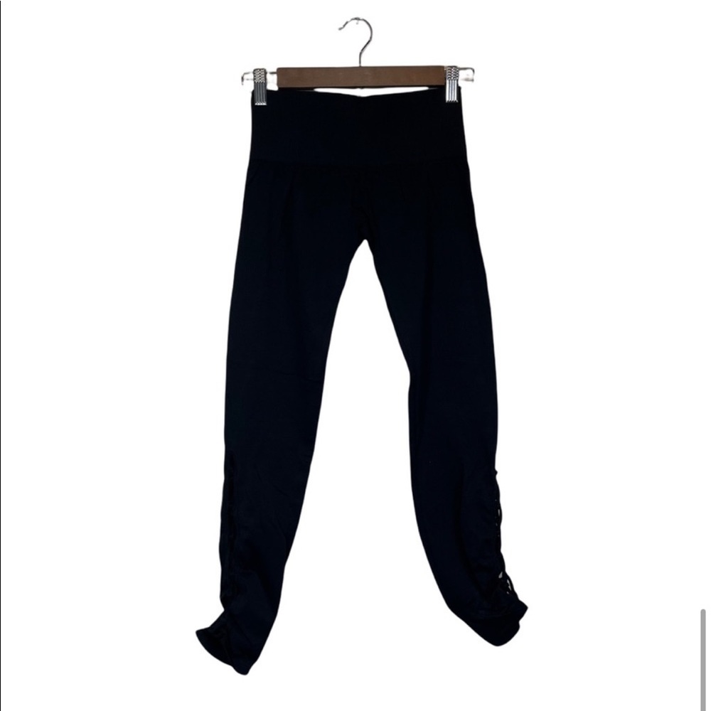 FP Movement Anthropologie On Tour Black Lace Up Leggings XS/S - Picture 2 of 7